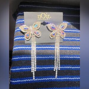Butterfly statement bedazzle earrings!